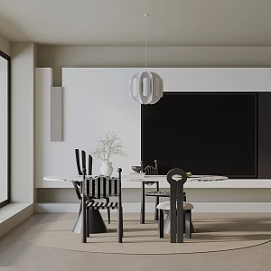 Modern dining table 3d model
