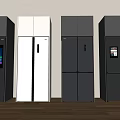 Modern Refrigerators With Smart Display Screens And Gray White Finishes In Showroom