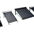 Different Types Of Solar Collectors With Metal Frames And Panel Structures