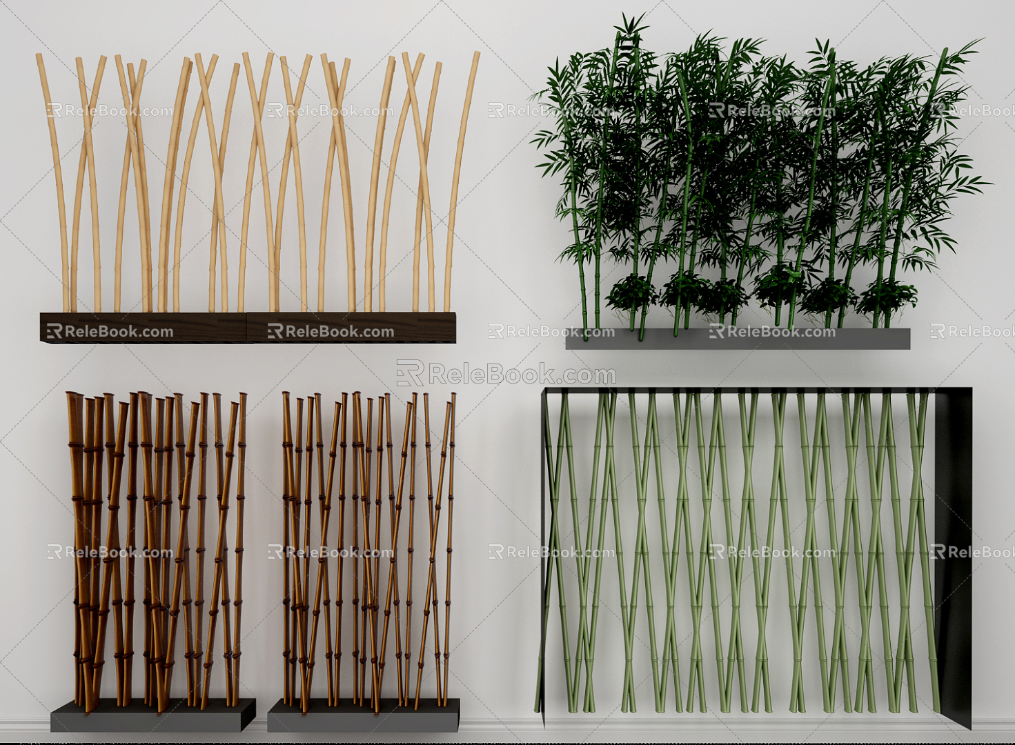 Modern bamboo 3d model