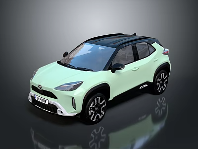 Light Green SUV With Modern Design Black Roof And Stylish Black Wheels 3d model