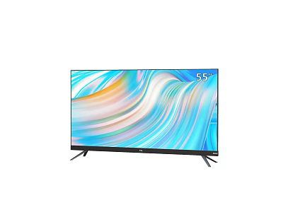 55 Inch Television With Ultra Slim Design And Colorful Wave Screen 3d model