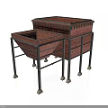 Industrial Storage Containers With Metal Frames Rectangular Bodies Sturdy Legs For Material Handling