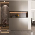 Modern Living And Dining Room Interior Design With Beige Sofa TV Wall And Floor Lamp