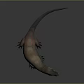Realistic Komodo Dragon With Open Mouth Extended Tongue And Brown Green Body On Gray Background