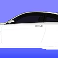 White Sporty Coupe Car With Black Roof And Sleek Black Wheels Design