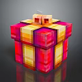 Vibrant Colorful Pixel Style Gift Box With Decorative Bow For Daily Life Use