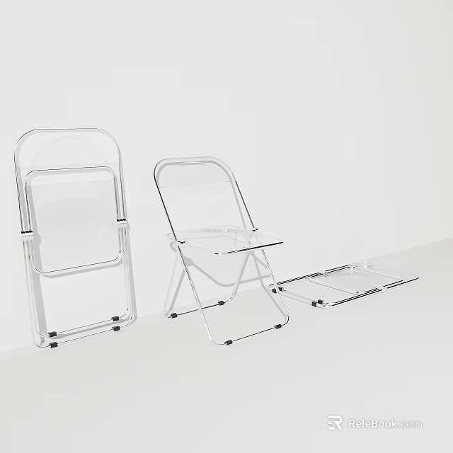 Modern Transparent Folding Leisure Chair With Lightweight Sleek Design For Home Indoor Space Saving 3d model 