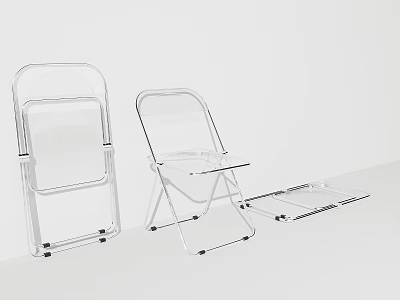 Modern Transparent Folding Leisure Chair With Lightweight Sleek Design For Home Indoor Space Saving 3d model