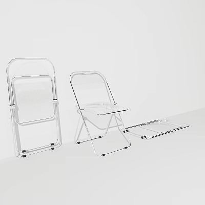 Modern Transparent Folding Leisure Chair With Lightweight Sleek Design For Home Indoor Space Saving 3d model
