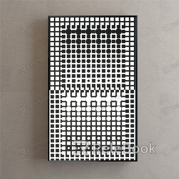 Modern abstract painting simple black and white commercial space decorative elements model