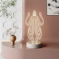 Modern Octopus Shaped LED Table Lamp with White Base for Home Decor