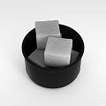 Black Cup With a Single Ice Cube in Simple Minimalist Design 3d model