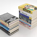 Stacks of Books With Spiral Cover Design And Spines Featuring Strategy Leadership Building Themes