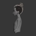 Realistic Mannequin Head Featuring Gray Brown Braided Hair And Updo Hairstyle