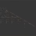 Metal Bridge Frame Structure Featuring Crossed Metal Bars And Support Legs