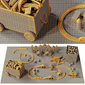 Square Kids Play Rug With Toy Train Tracks City Roads And Wooden Accessories