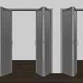 Modern Interior Folding Doors With Louvered Panel Design And Neutral Frame 3d model