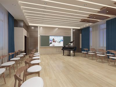 Modern Music Room 3d model