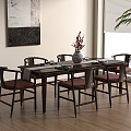 New Chinese Dining Table and Chair Combination 3d model