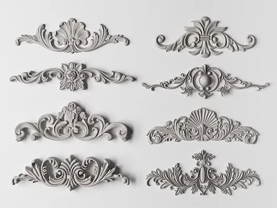 European-style carved 3d model