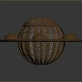 Adventurer Character Biomechanical Device With Wooden Circular Top Hemispherical Protrusions And Grid Structure