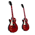 Red Electric Guitars Musical Instruments And Art Supplies With Classic Design