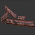 Building Staircase Design With Brown Metal Railings And Structural Components