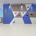 Youzhenguo Creative Academy Modern Hall Interior With White Wall Blue Accents And Large Windows