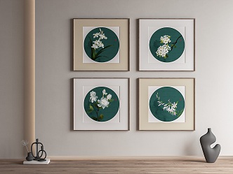 New Chinese Plant Painting Decorative Painting 3d model