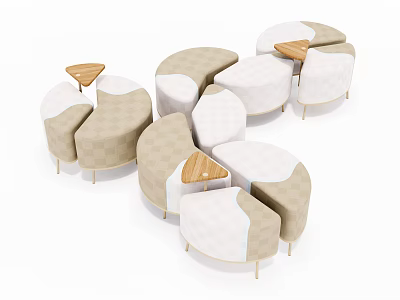 Modern sofa stool shaped sofa 3d model