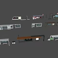 Various Modern Bus Stop Designs With Shelters Seating And Public Transport Structures 3d model