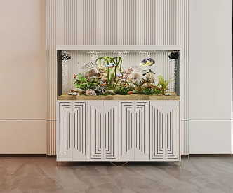 Modern Fish Tank Glass Fish Tank Aquarium Display Cabinet Side Cabinet 3d model