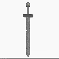 Silver Metal Sword Traditional Weapon With Sharp Blade And Polished Handle 3d model