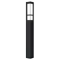 Modern Black Metal Outdoor Light Post Design With Glass Panel For Garden Decoration