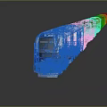 Modern Blue And White Streamlined Train With Multiple Carriages And Sleek Design