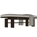 Baker Modern Stool Bench Solid Wood Stool Bed End Stool Blanket Shoe Changing Stool Sofa Stool 3d model