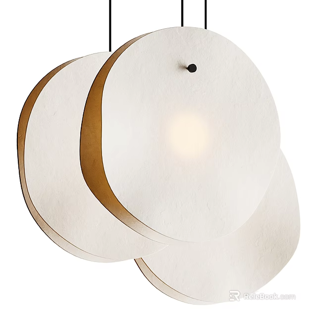 Modern Minimalist Multi Layer Circular Pendant Light With Illuminated White Shade 3d model