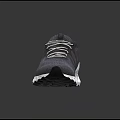 Lace Up Navy Blue And White Athletic Shoes With Mesh Upper And White Sole