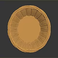 Round Shaped Yellow Woven Basket For Household Storage And Organizing Items