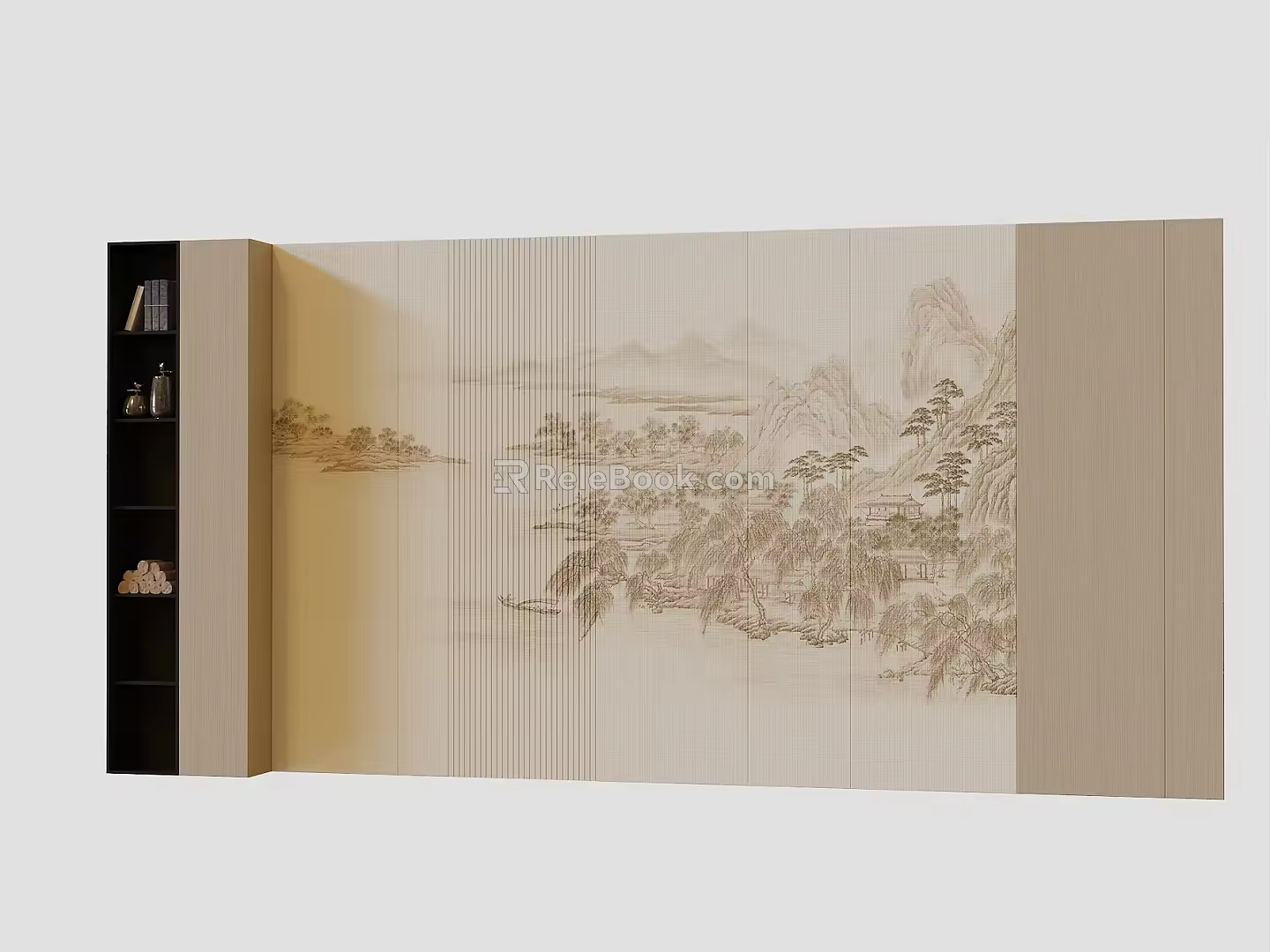 New Chinese sofa background wall 3d model