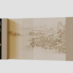 New Chinese sofa background wall 3d model