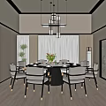 New Chinese-style private room box 3d model