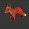 Animated Red Fox Game Character With Yellow Eyes White Chest And Tail Tip