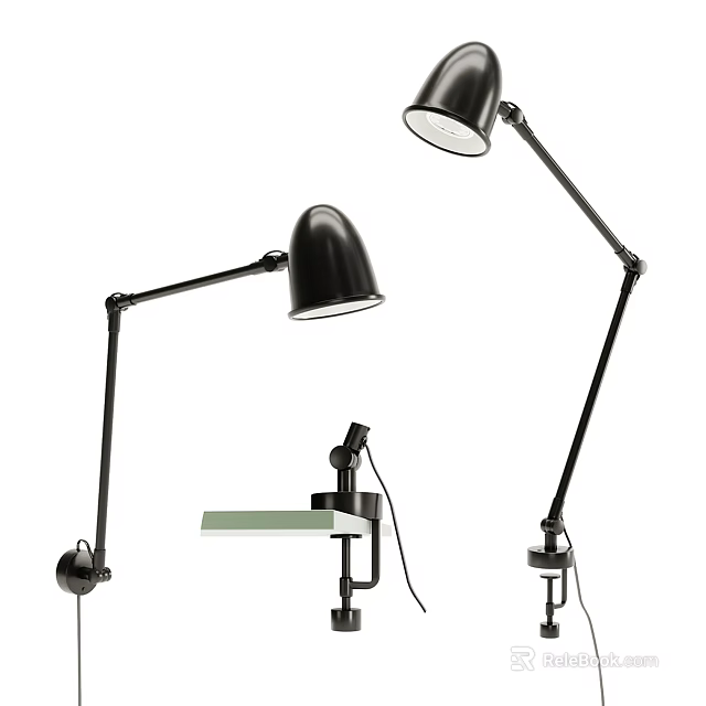 Black Adjustable Arm Wall Lamp With Modern Design For Home Interior Decor 3d model 