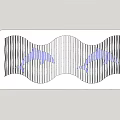 Modern Reception Desk With Wavy Striped Design And Blue Accents