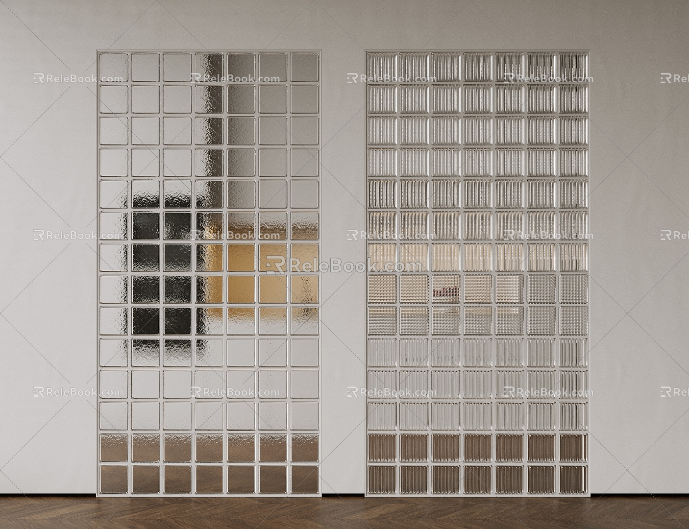 glass brick partition glass wall art glass partition glass screen transparent brick 3d model