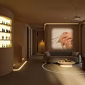 Modern Beauty Hair Salon Interior With Styling Chairs Product Shelves And Soft Lighting Design