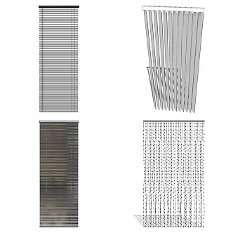 Modern venetian blinds curtain combination 3d model