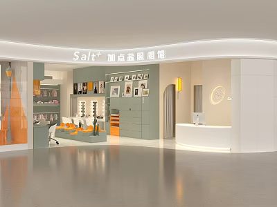 Modern Sal Plus Convenience Store Interior With Shelves And Checkout Counter 3d model
